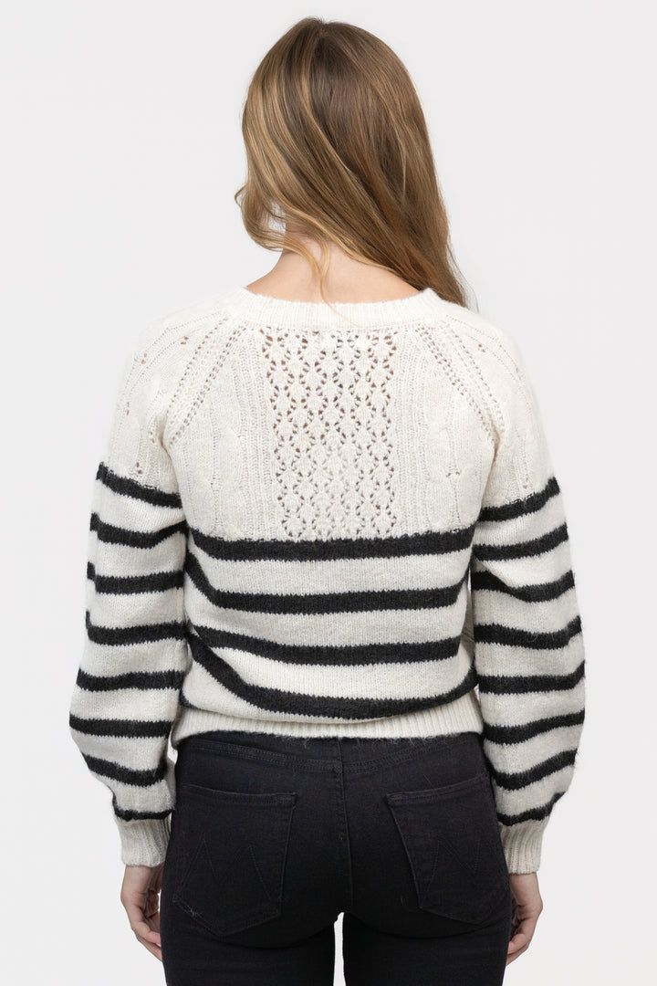 Off White Black Stripe Sweater