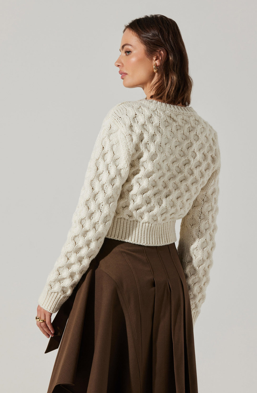 Off White Cable Knit Caila Sweater