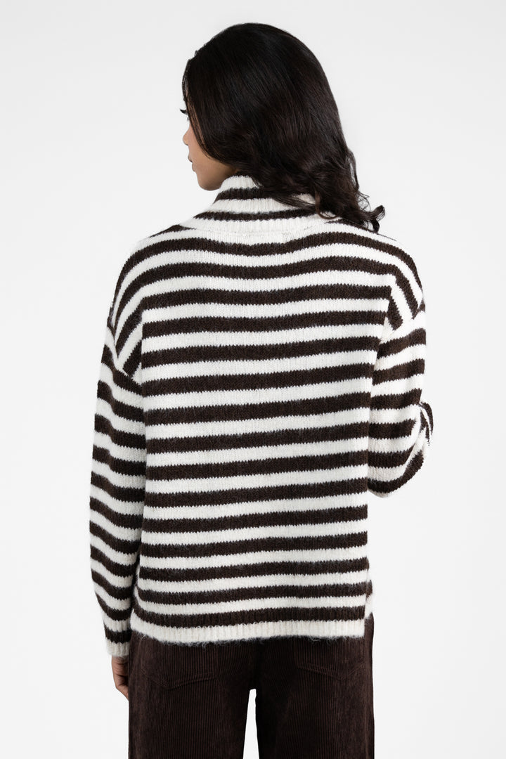 Off White Chocolate Stripe Sweater