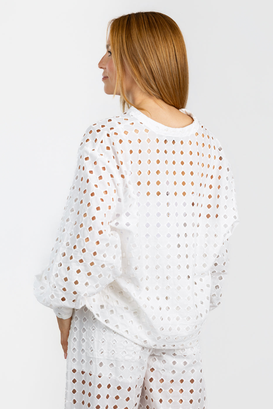 Off White Eyelet Shirt