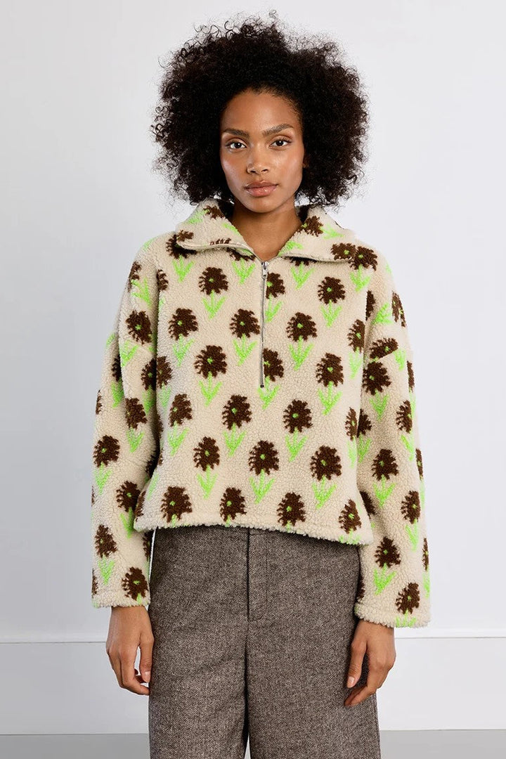 Off White Multi Fleece Sweater