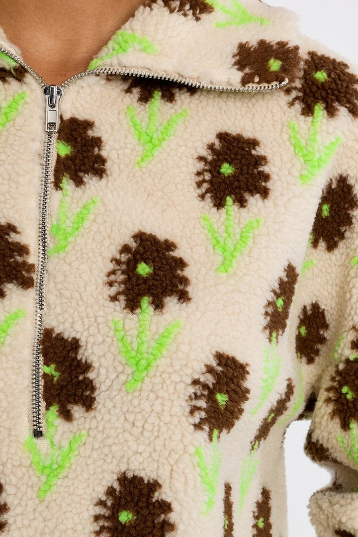 Off White Multi Fleece Sweater