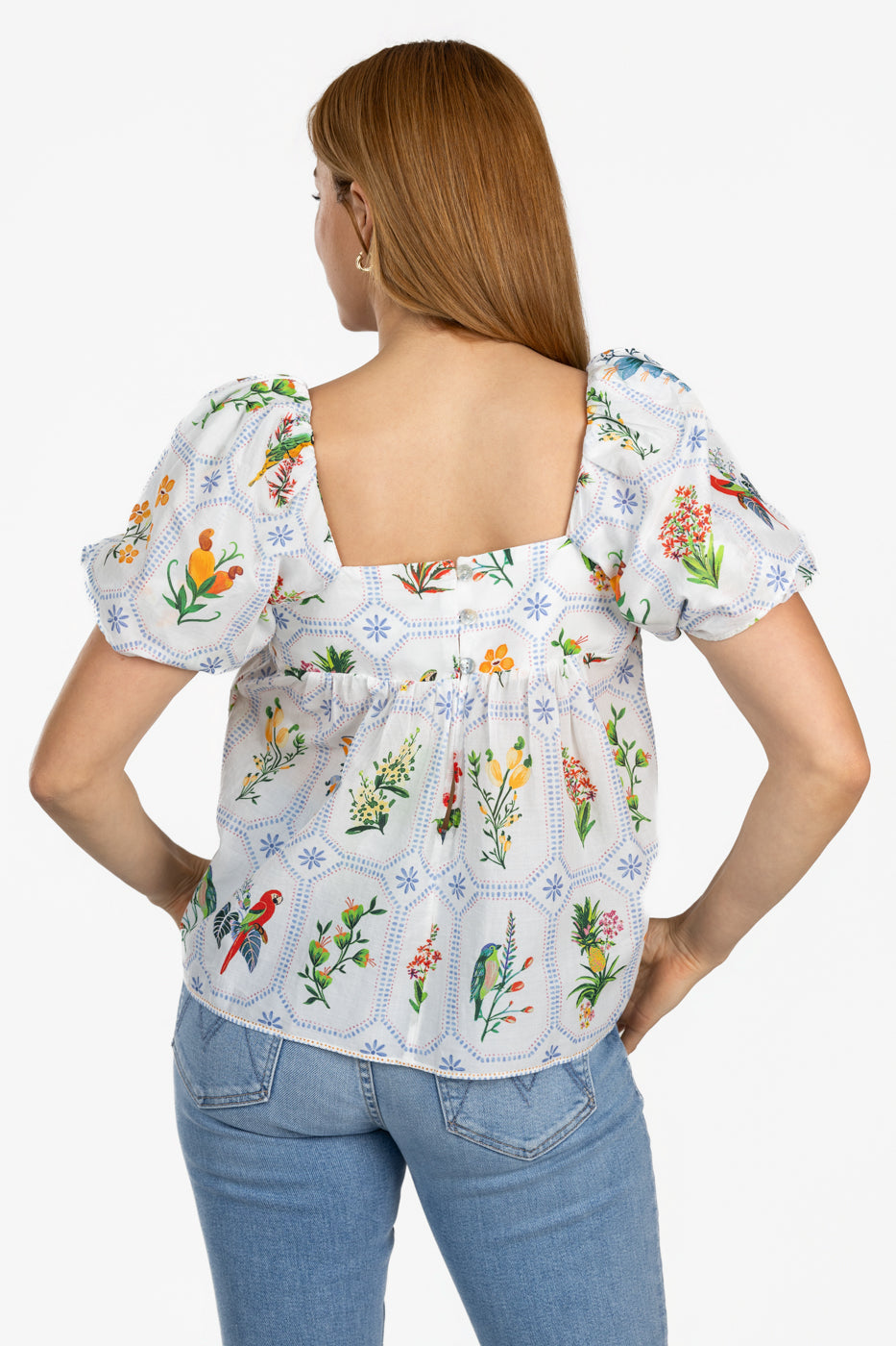Off White Tropical Porcelain Blouse