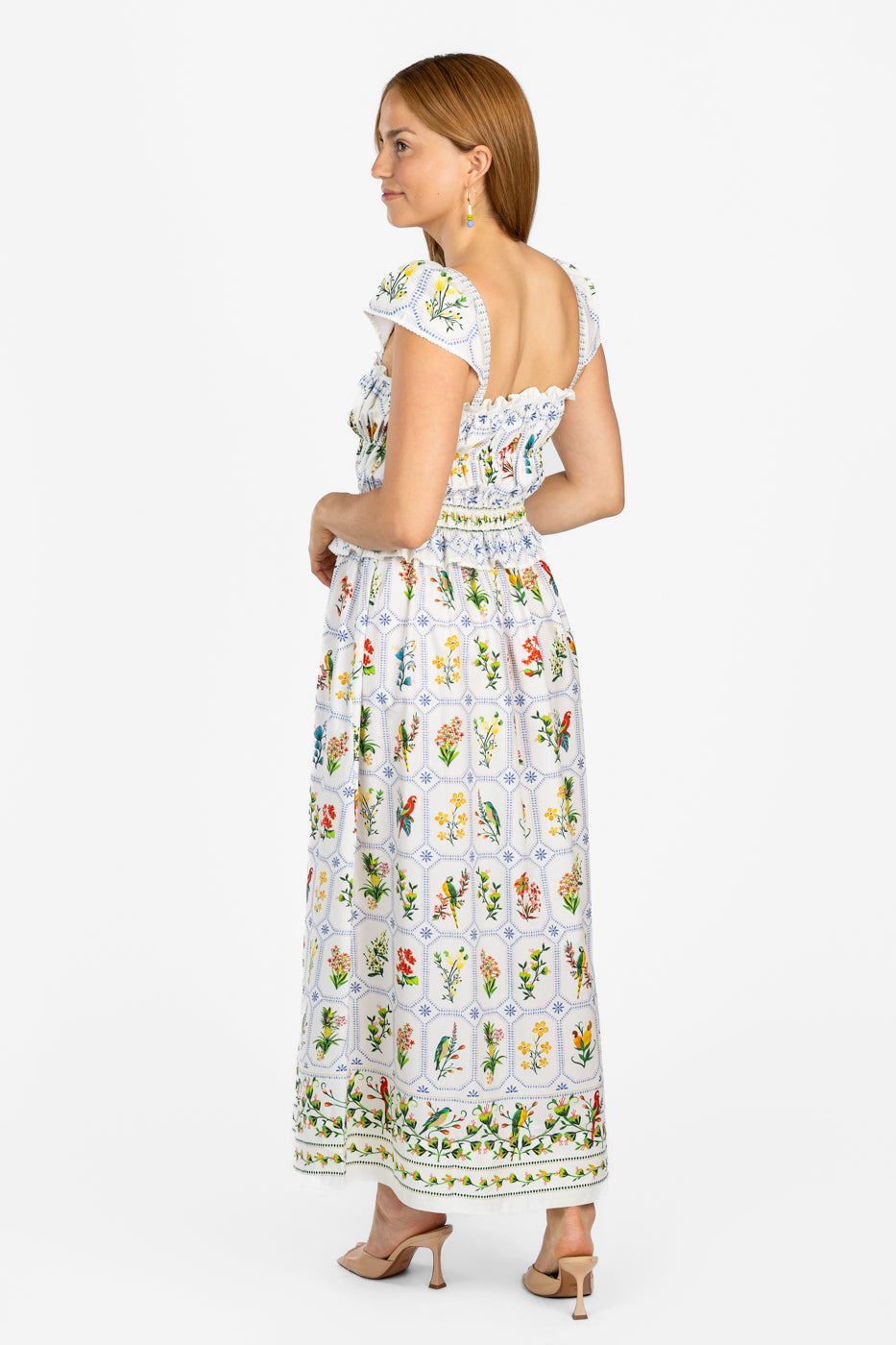 Off White Tropical Porcelain Maxi Dress