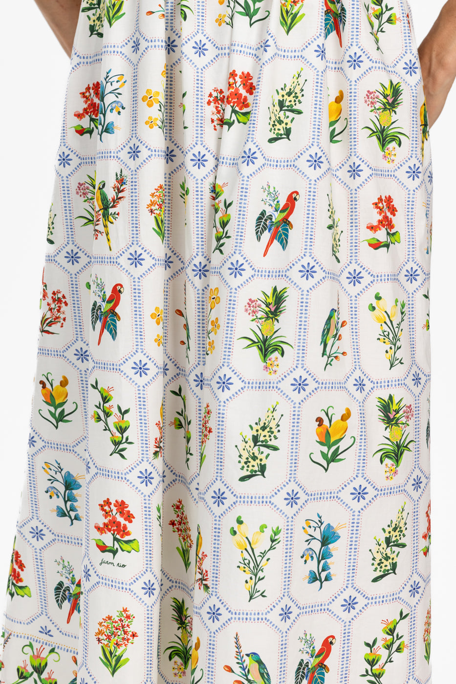 Off White Tropical Porcelain Maxi Dress
