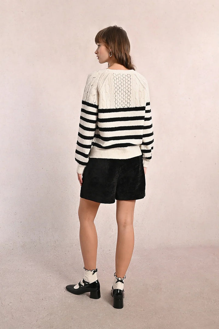 Off White Black Stripe Sweater
