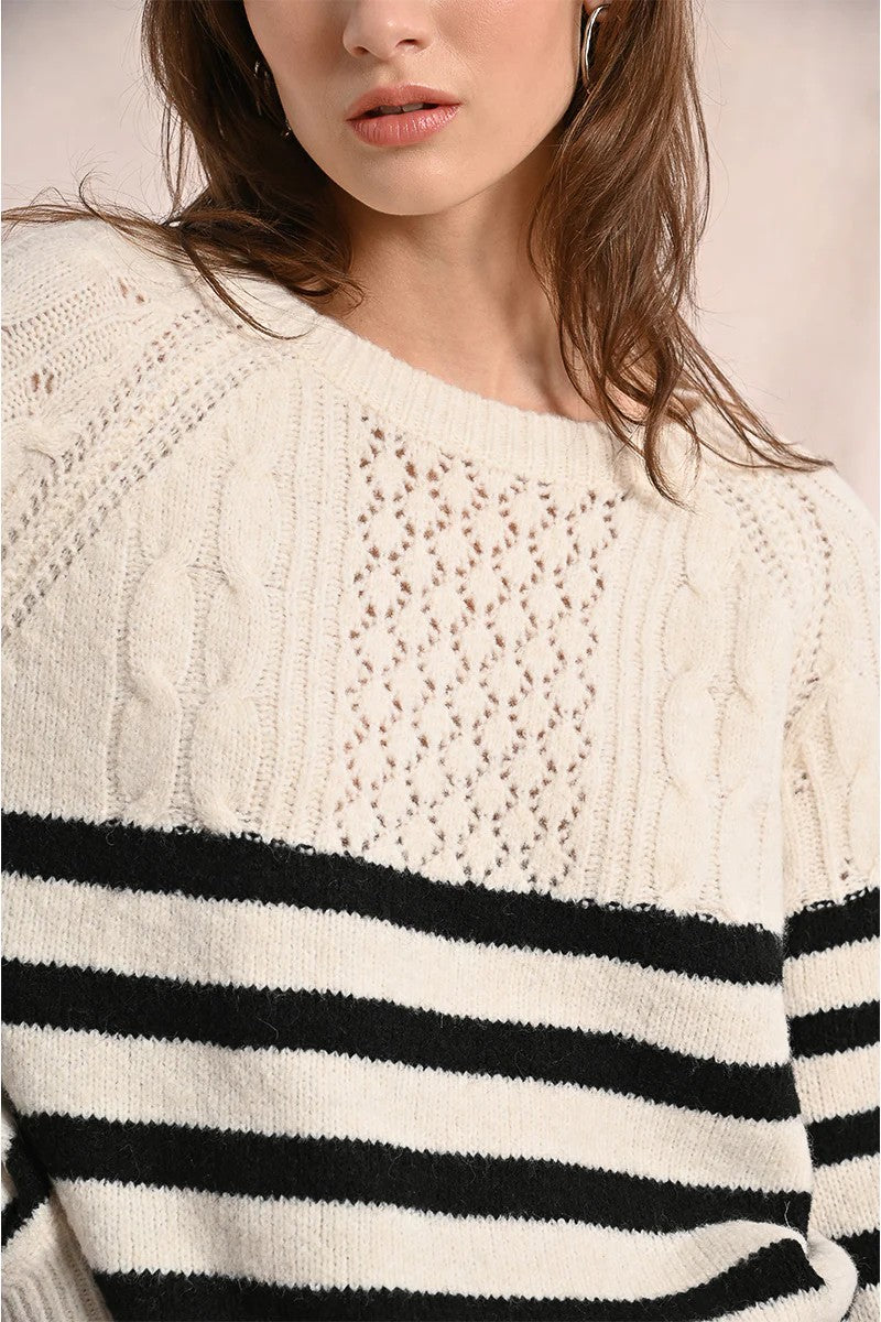 Off White Black Stripe Sweater