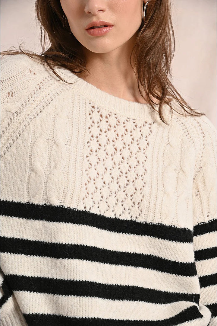 Off White Black Stripe Sweater