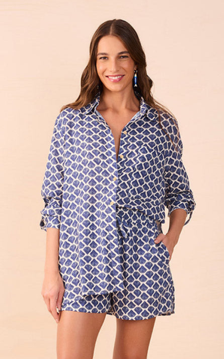 Navy Coastal Seashells Shirt