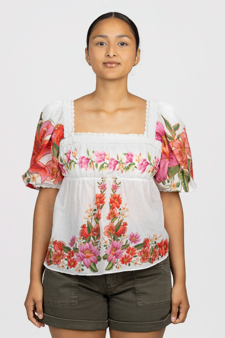 Off White Summer Fruit Blouse