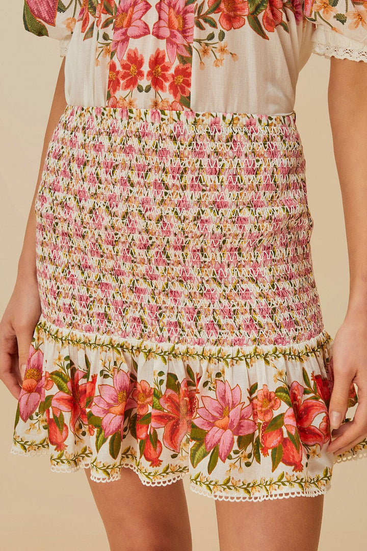 Off White Summer Fruit Mini Skirt