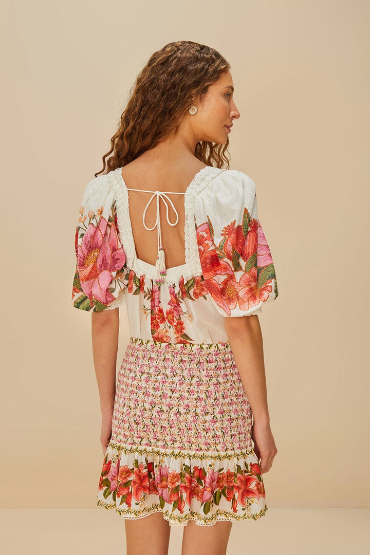 Off White Summer Fruit Mini Skirt