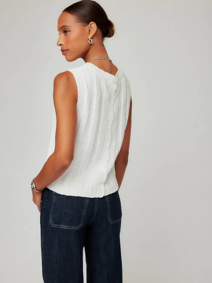 Off White Zaydee Crochet Tank