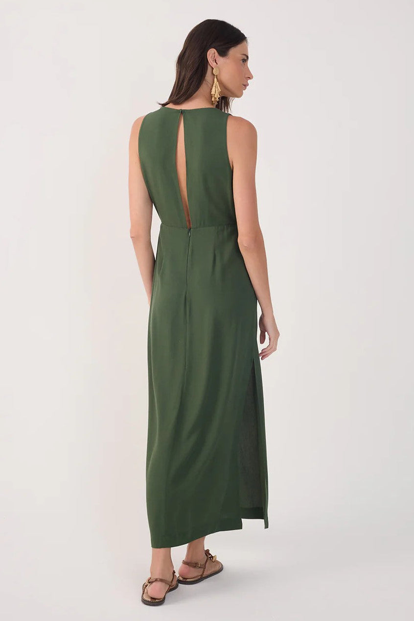 Olive Green Cutout Maxi Dress