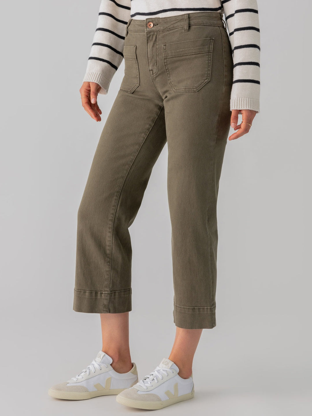 Olive Green Standard Rise Denim Pant