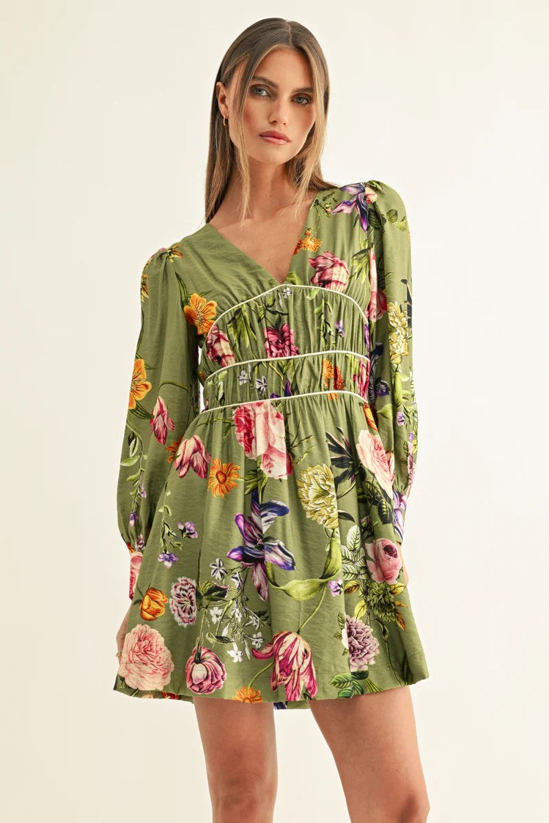Olive Multi Lia Mini Dress