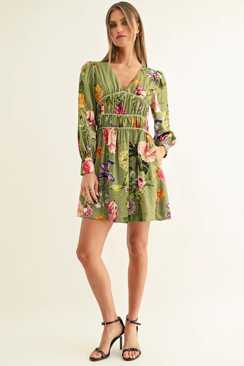 Olive Multi Lia Mini Dress