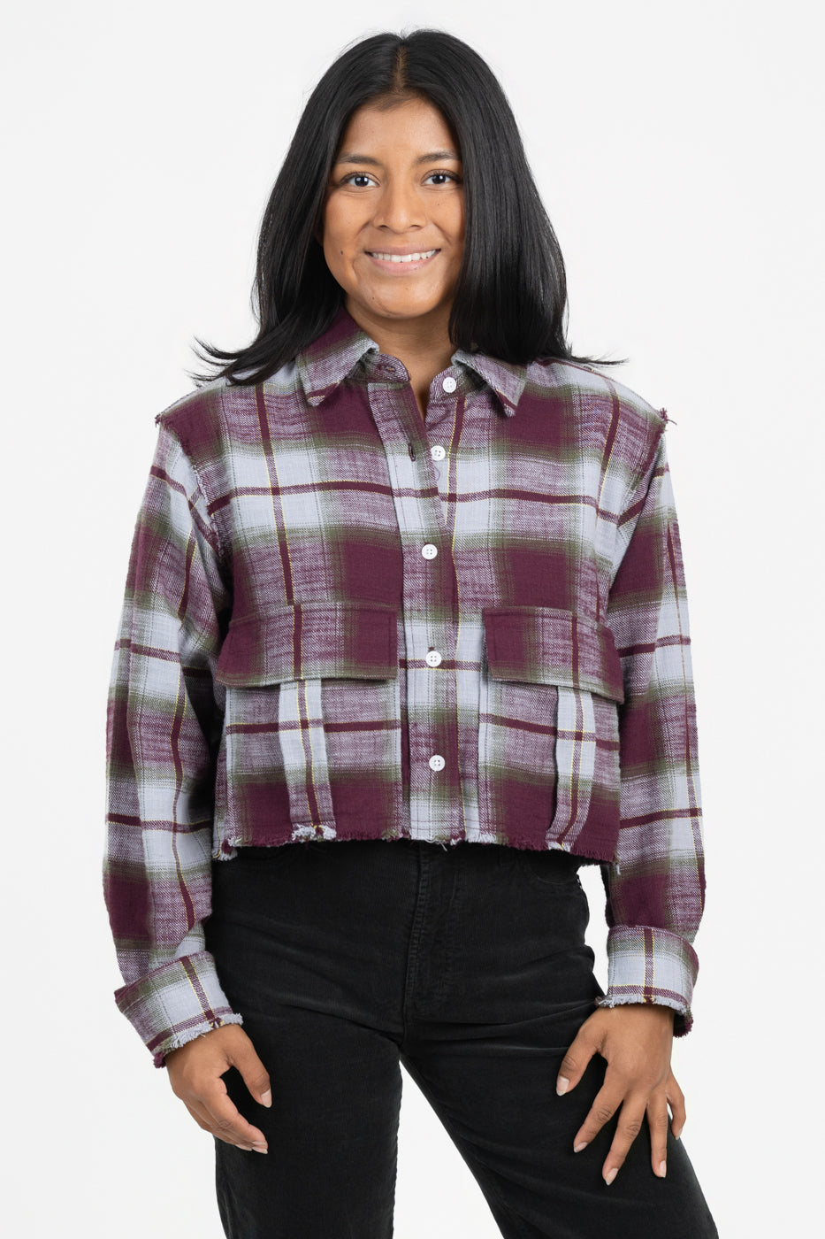 Olive Plaid Marlow Top