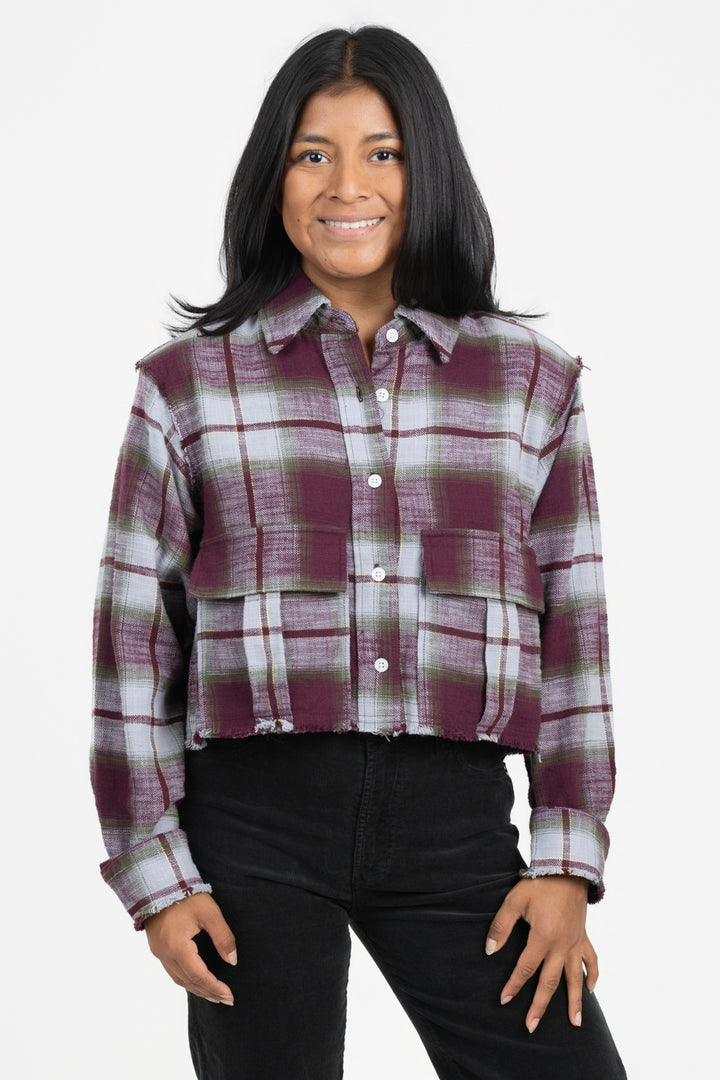 Olive Plaid Marlow Top