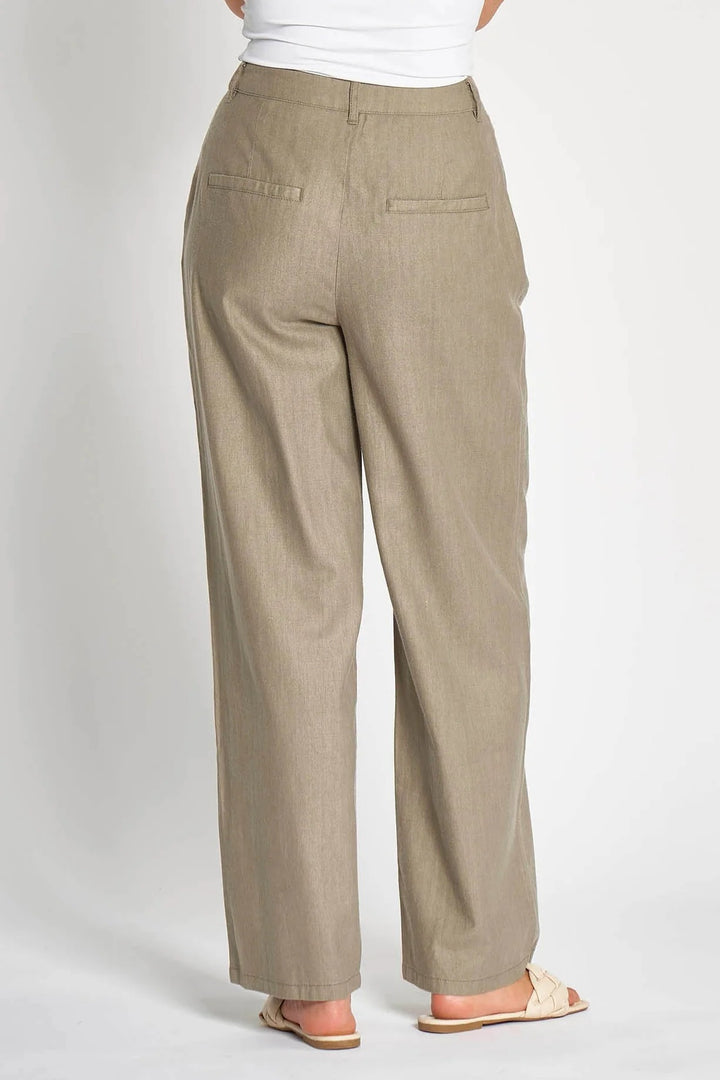 Olive High Rise Straight Leg Lenya Pant