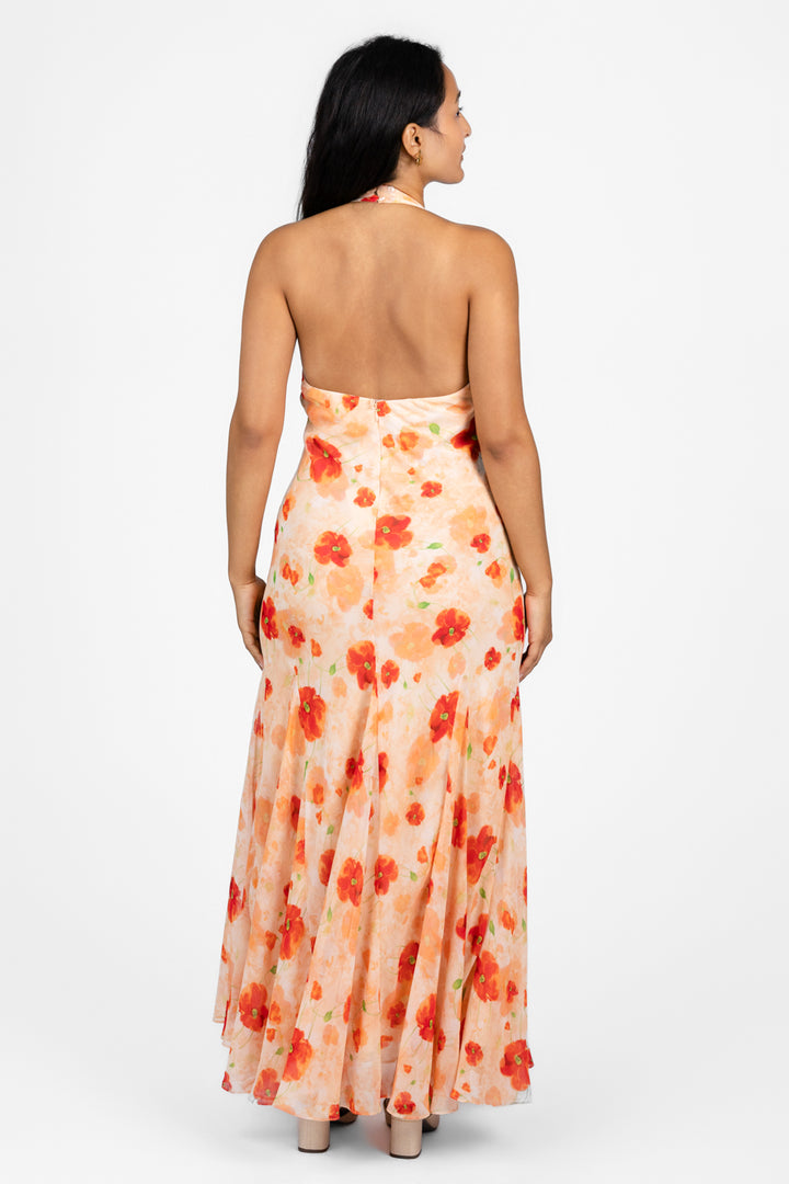 Orange Floral Yasmeen Dress