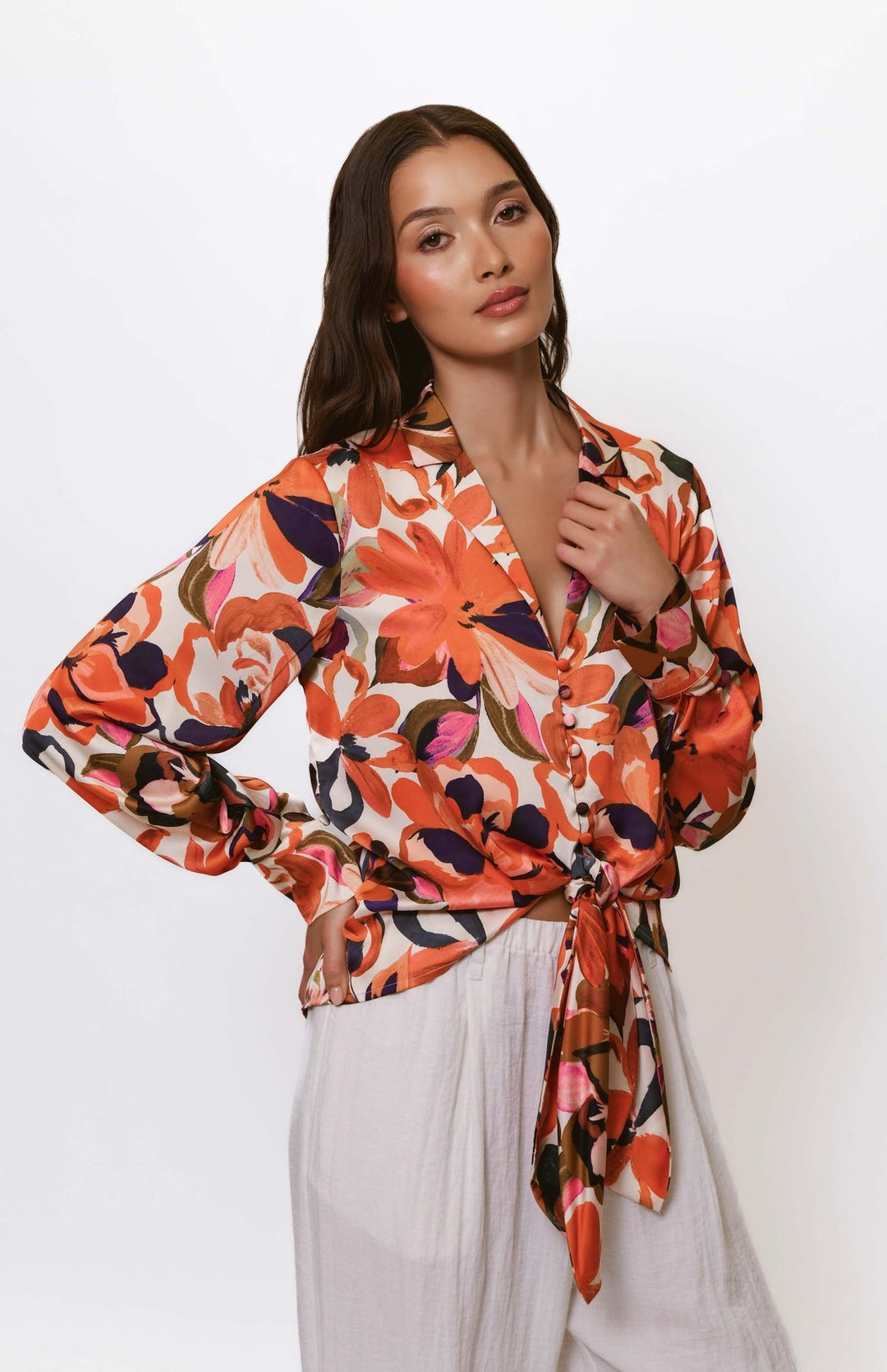 Orange Lush Tropical Carys Blouse