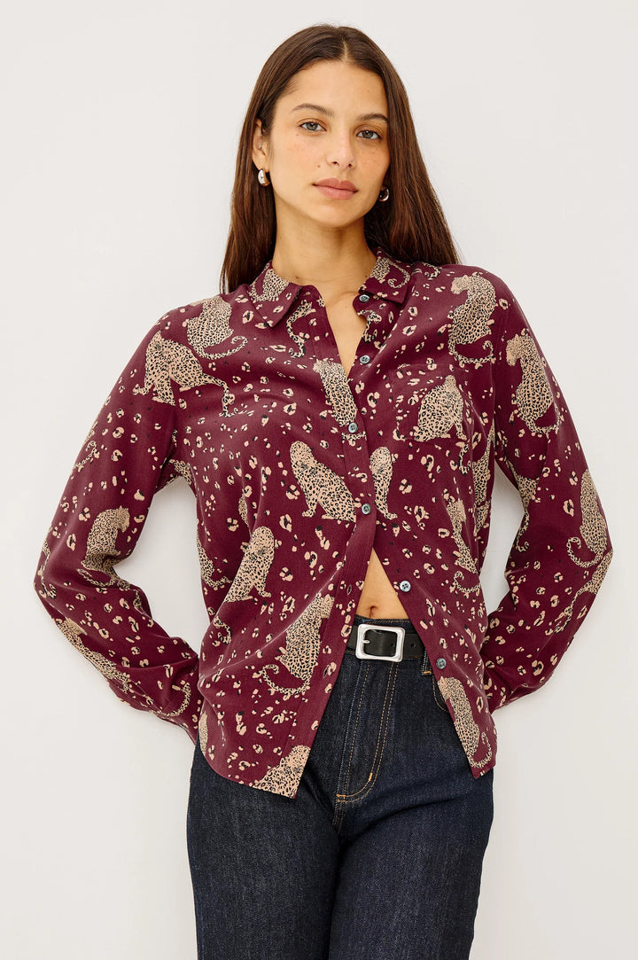 Oxblood Leopard Kate Blouse