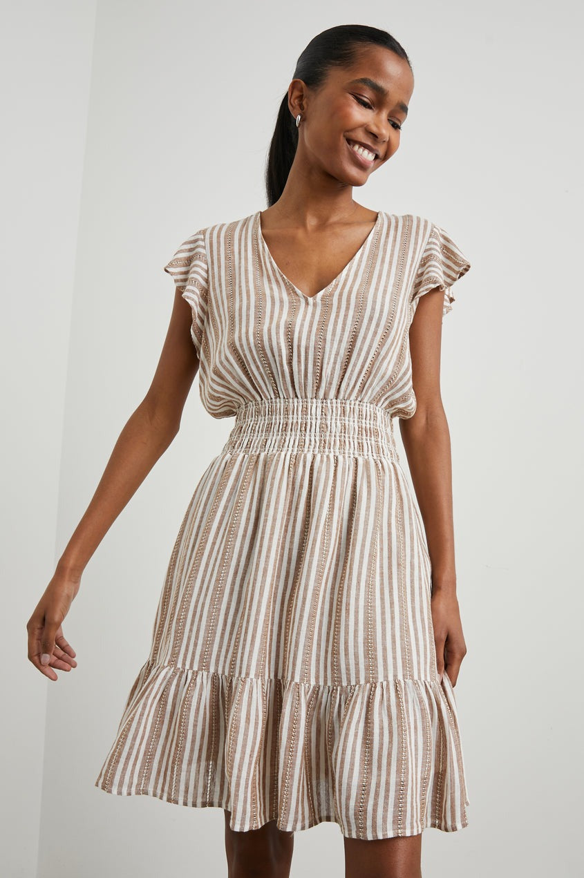 Palo Santo Stripe Linen Tara Mini Dress