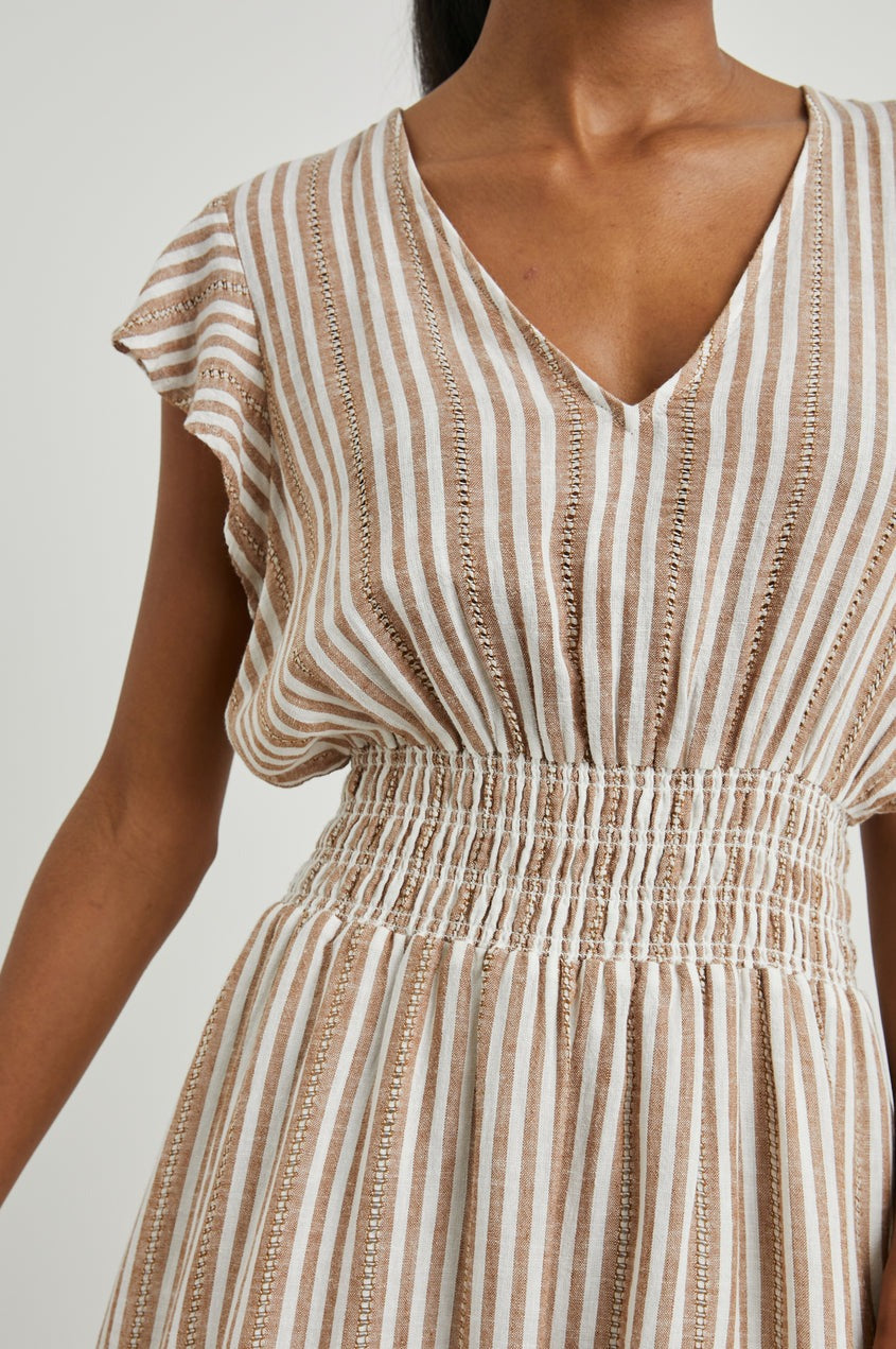 Palo Santo Stripe Linen Tara Mini Dress