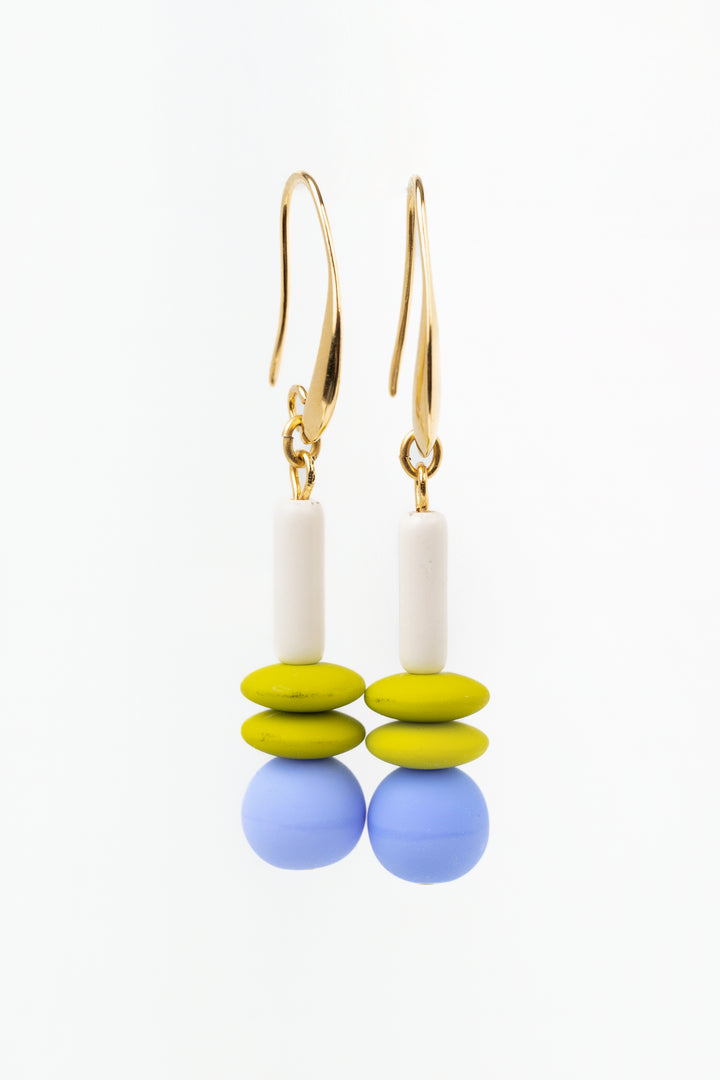 Periwinkle And Chartreuse Earrings