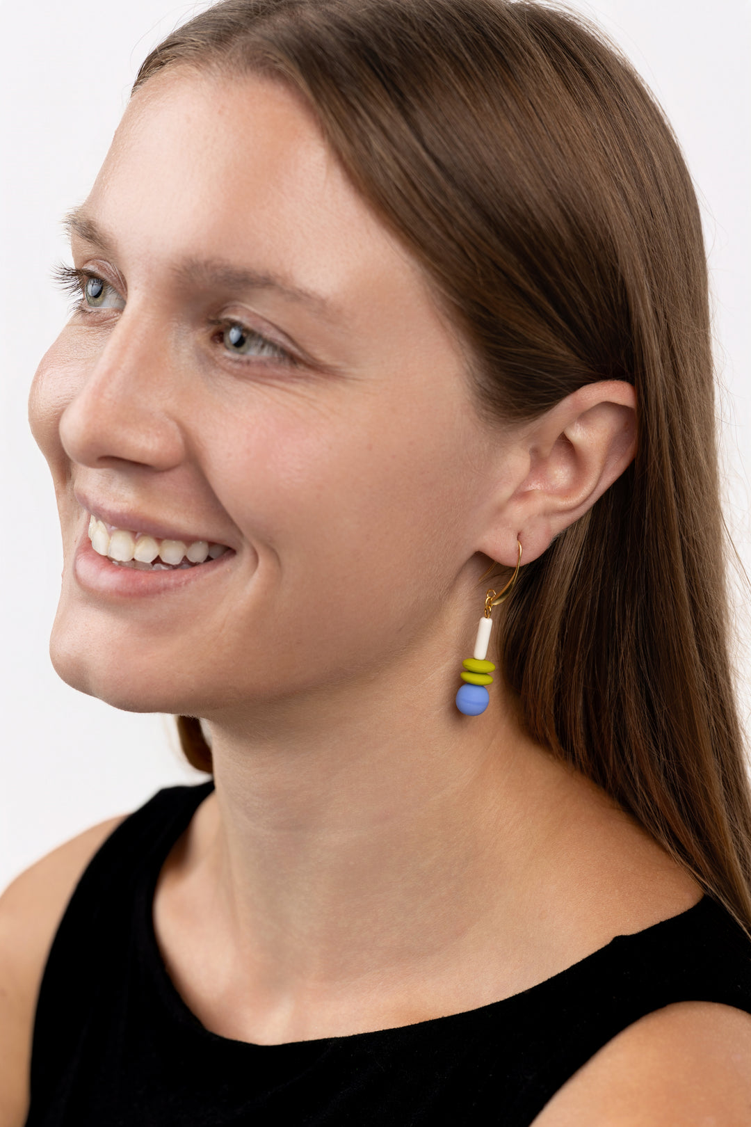 Periwinkle And Chartreuse Earrings