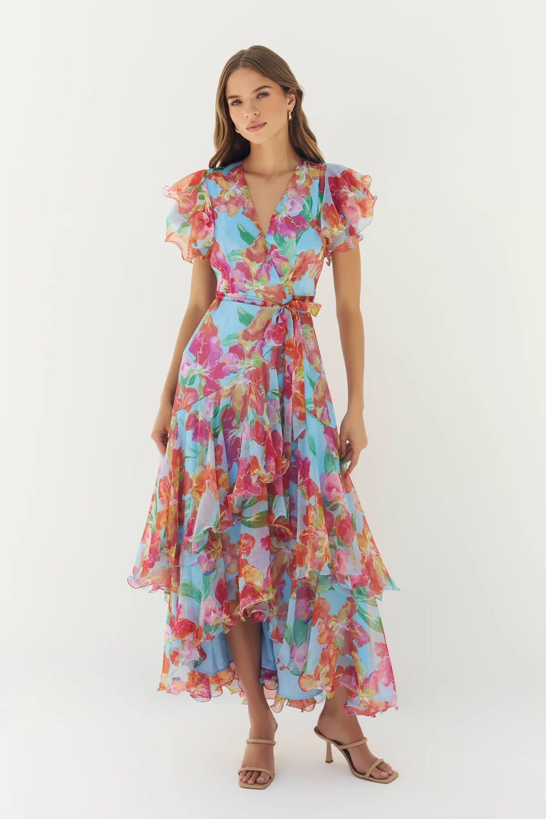 Periwinkle Multi Orchids Samara Dress