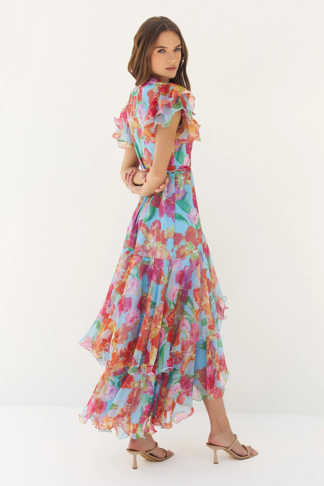 Periwinkle Multi Orchids Samara Dress