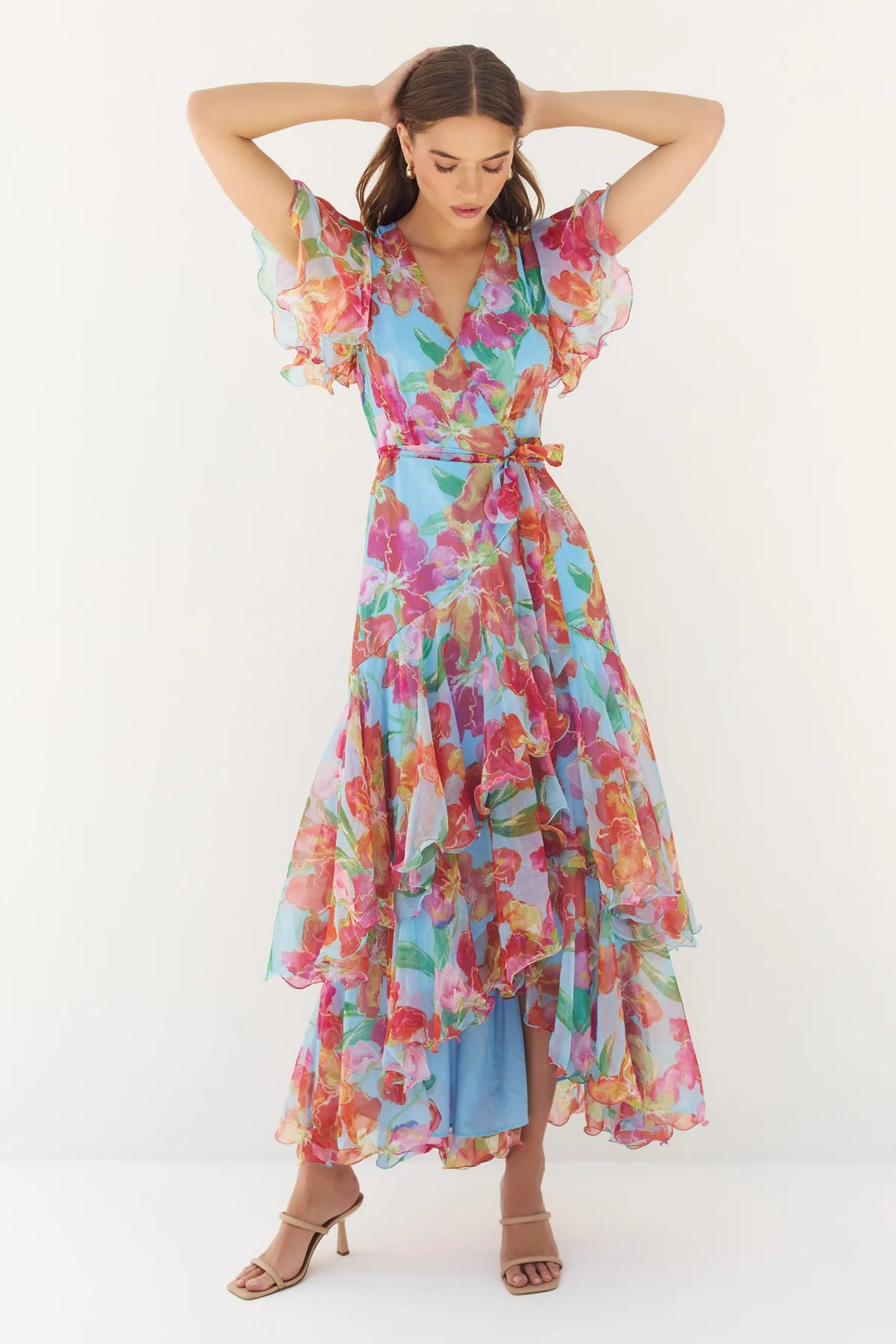 Periwinkle Multi Orchids Samara Dress