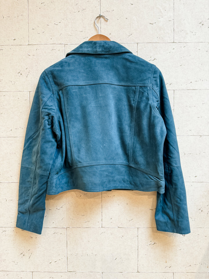 Petrol Blue Goat Suede Jacket