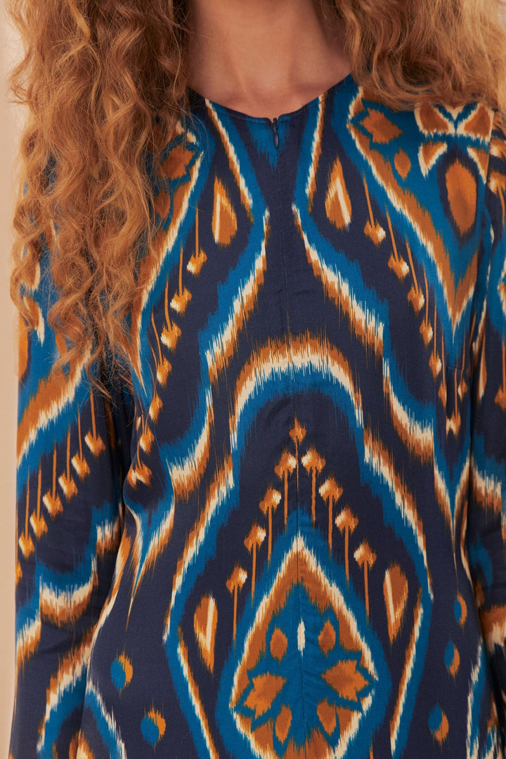 Pineapple Ikat Blue Maxi Dress Fourteenth Boutique Pineapple Ikat Blue Maxi Dress Fourteenth Boutique