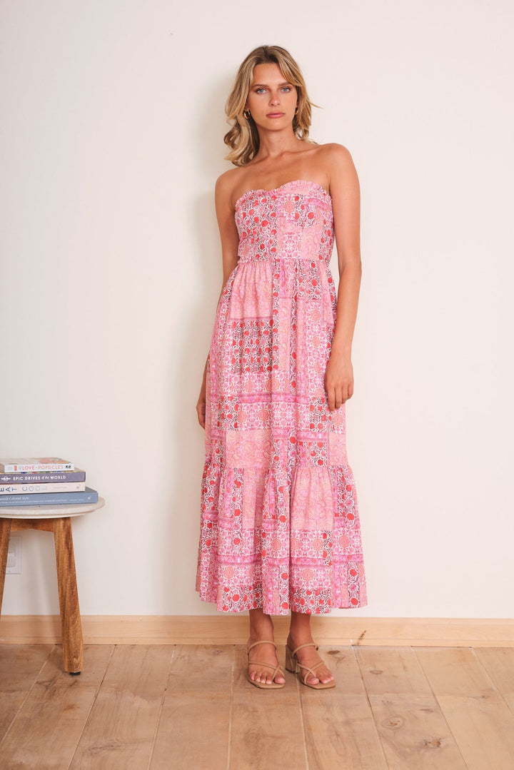 Pink Patchwork Portofino Maxi Dress