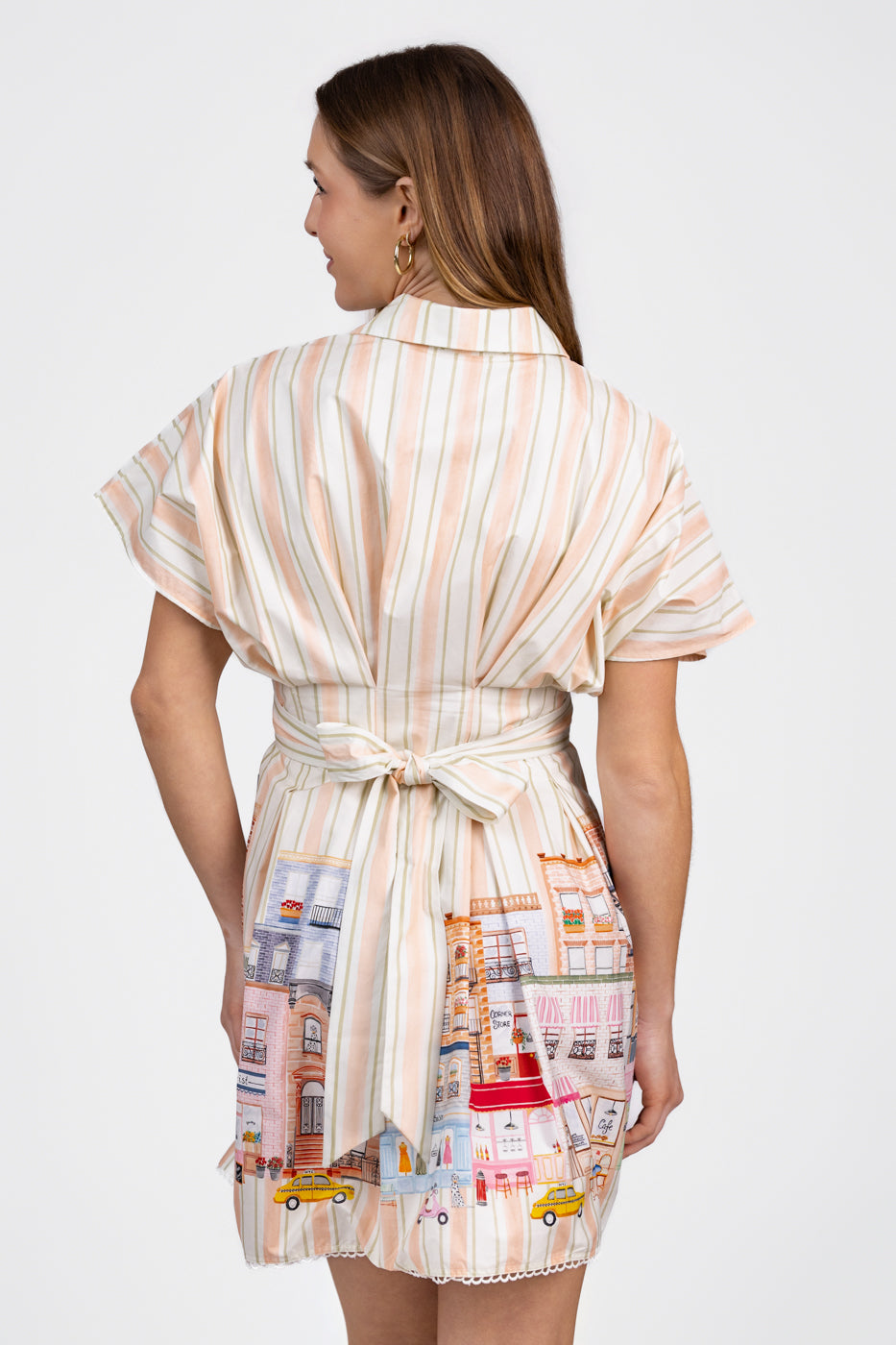 Pink White Multi Athena Shirt Dress