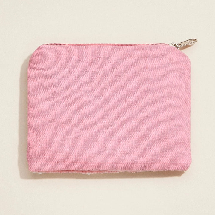 Pink Flamingo Beaded Pouch