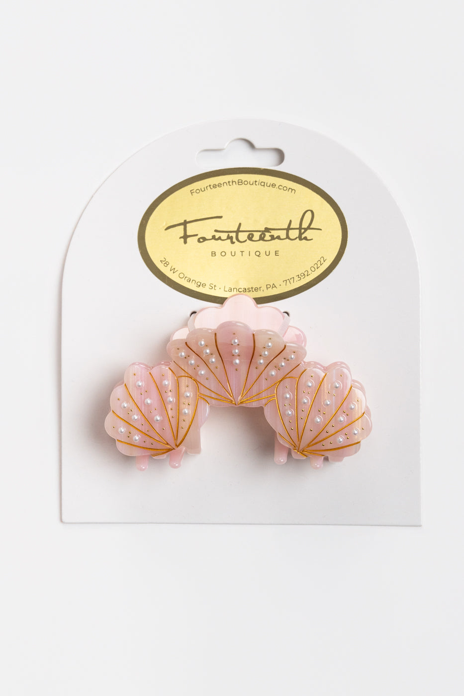 Pink Pearl Seashell Claw Hair Clip