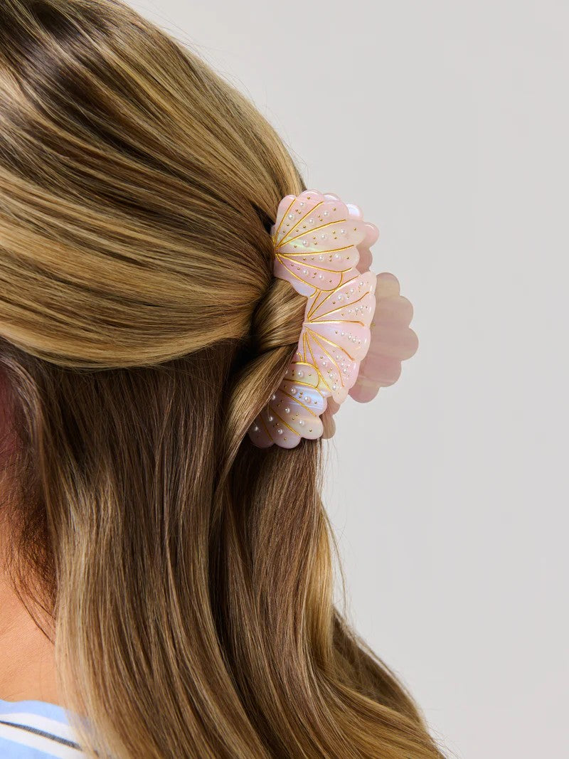 Pink Pearl Seashell Claw Hair Clip