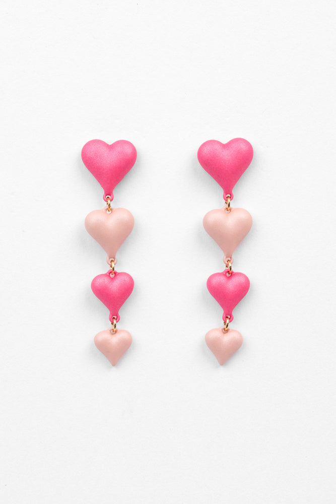 Pink Valentines Day Heart Earrings