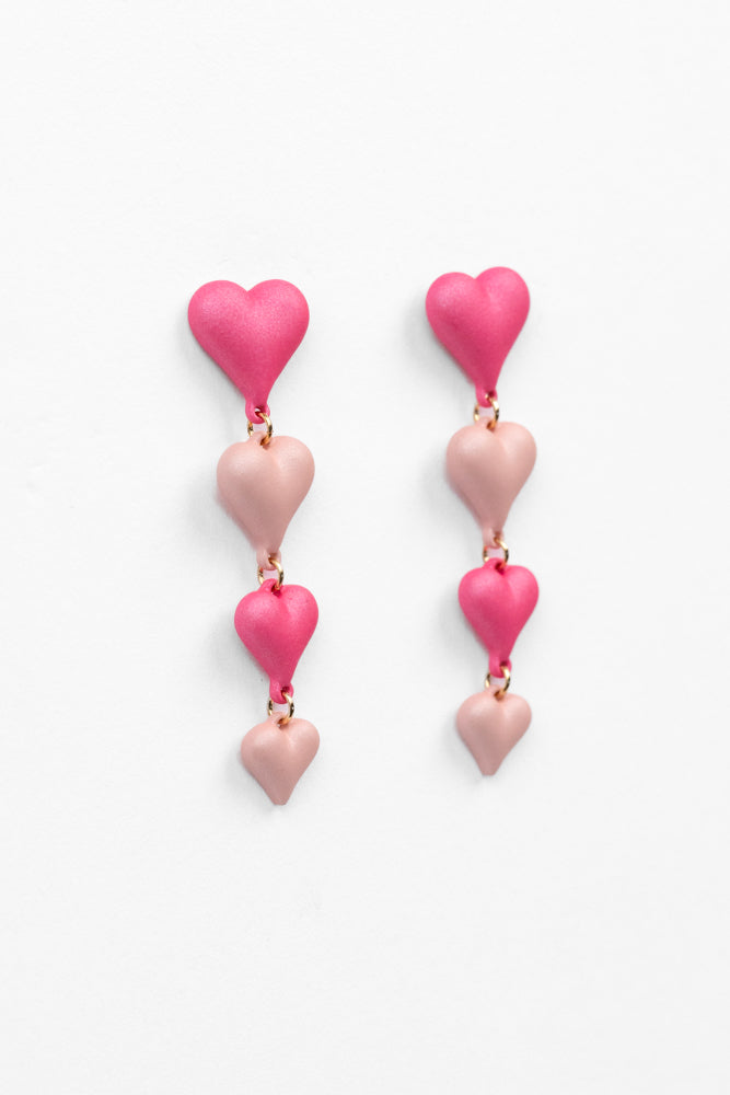 Pink Valentines Day Heart Earrings