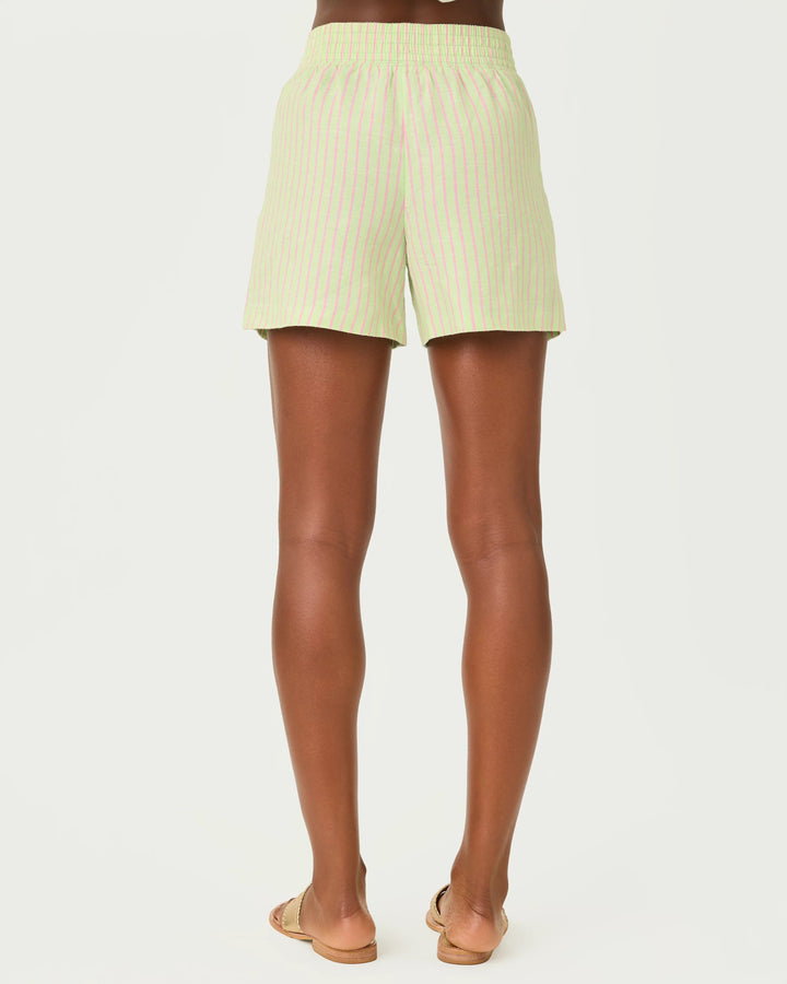 Pistachio Pink Stripe Captina Linen Short