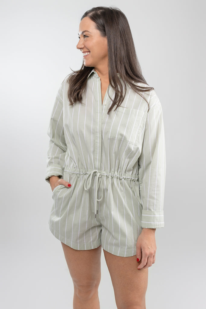 Pistachio Stripe Amelie Romper