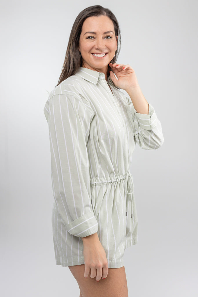 Pistachio Stripe Amelie Romper