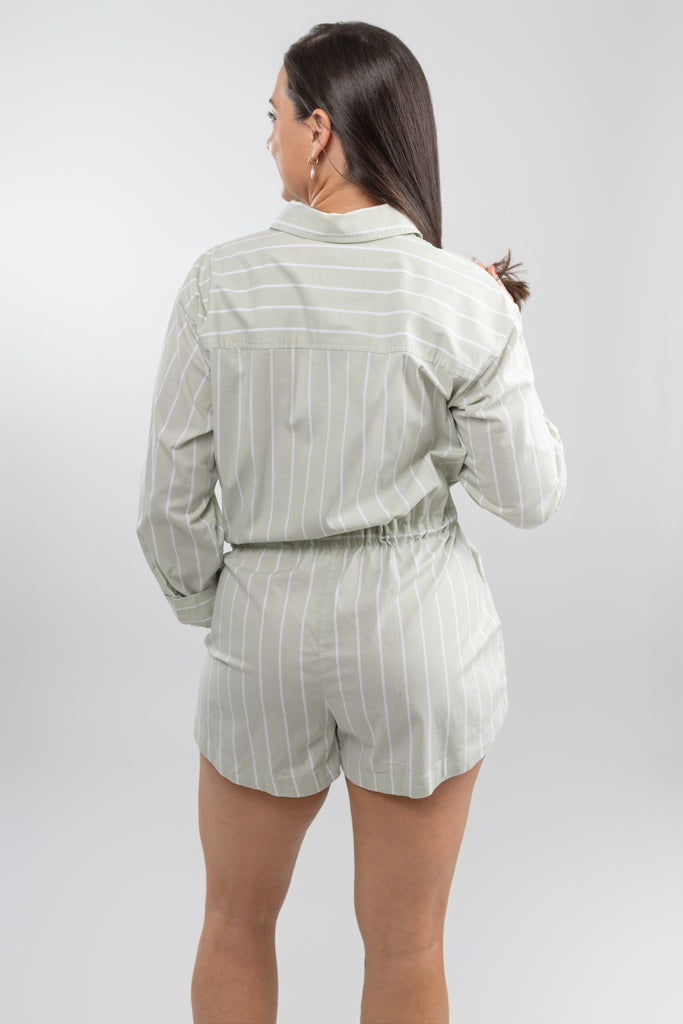 Pistachio Stripe Amelie Romper
