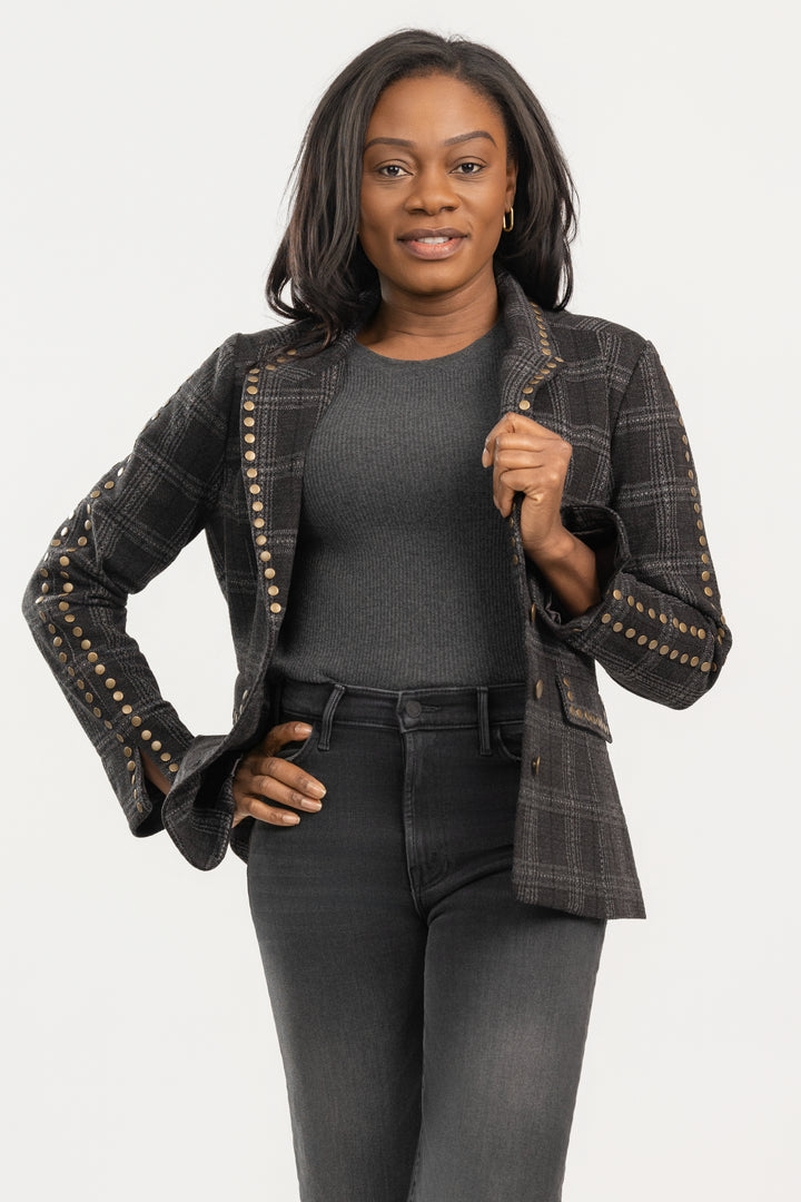 Plaid Studded Jay Blazer