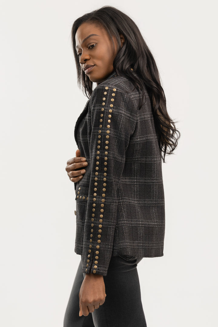 Plaid Studded Jay Blazer
