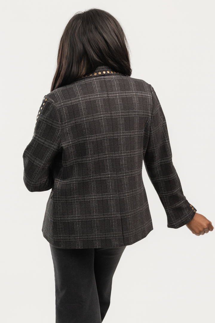 Plaid Studded Jay Blazer